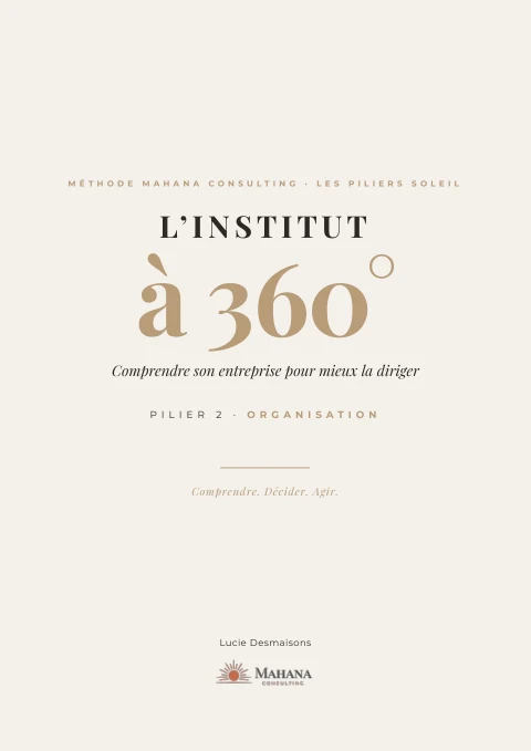 Couverture du tome 2 - Organisation - L’Institut à 360°